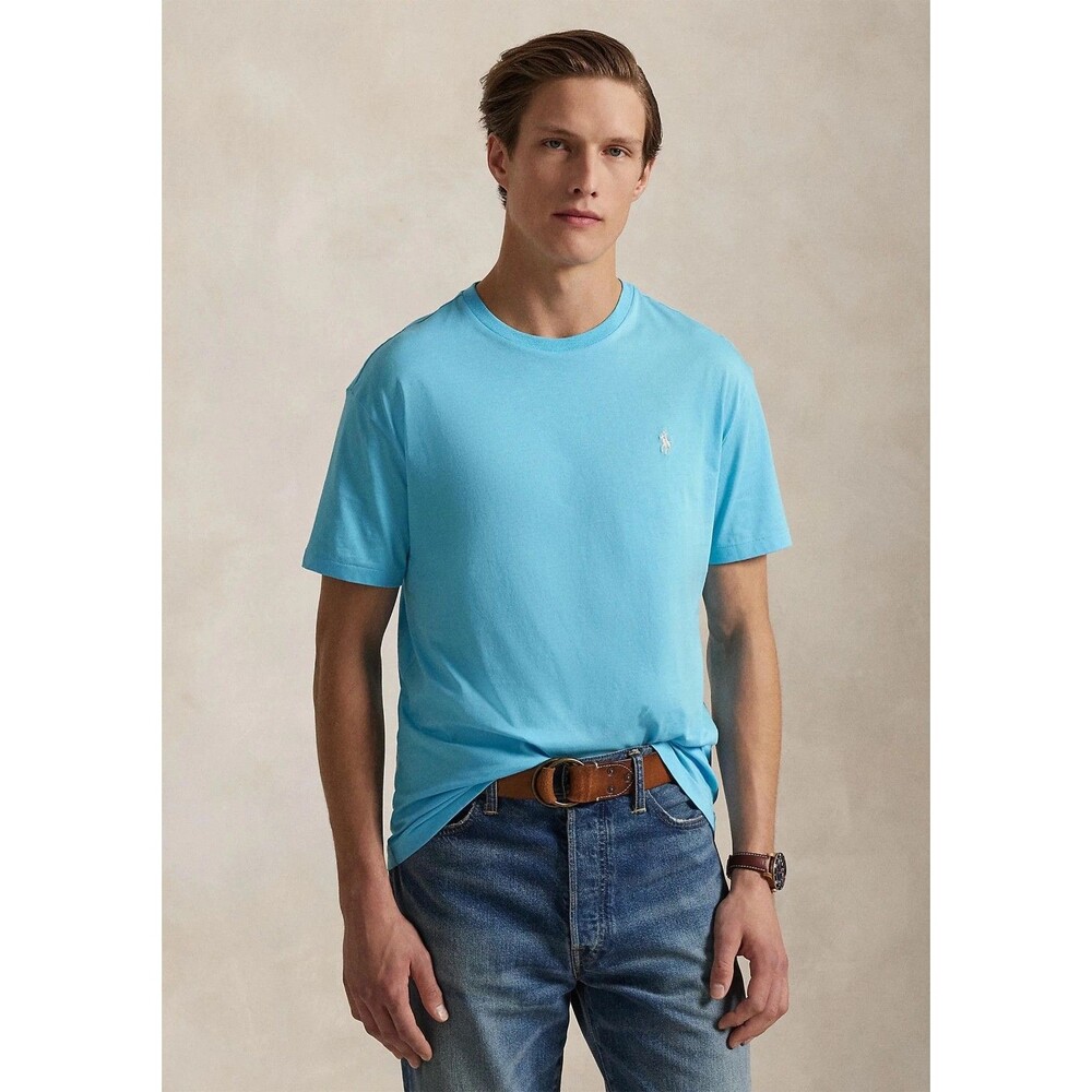 $55 NEW POLO RALPH LAUREN Mens Large Blue Soft 100% Cotton Classic Fit T-Shirt